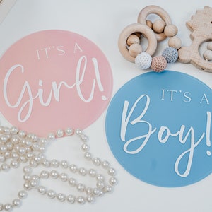 Acrylic Gender Reveal Sign | It&#39;s A Girl | It&#39;s A Boy | Birth Announcement Sign | Gender Reveal Sign | Newborn Photo Prop|Hospital Baby Sign