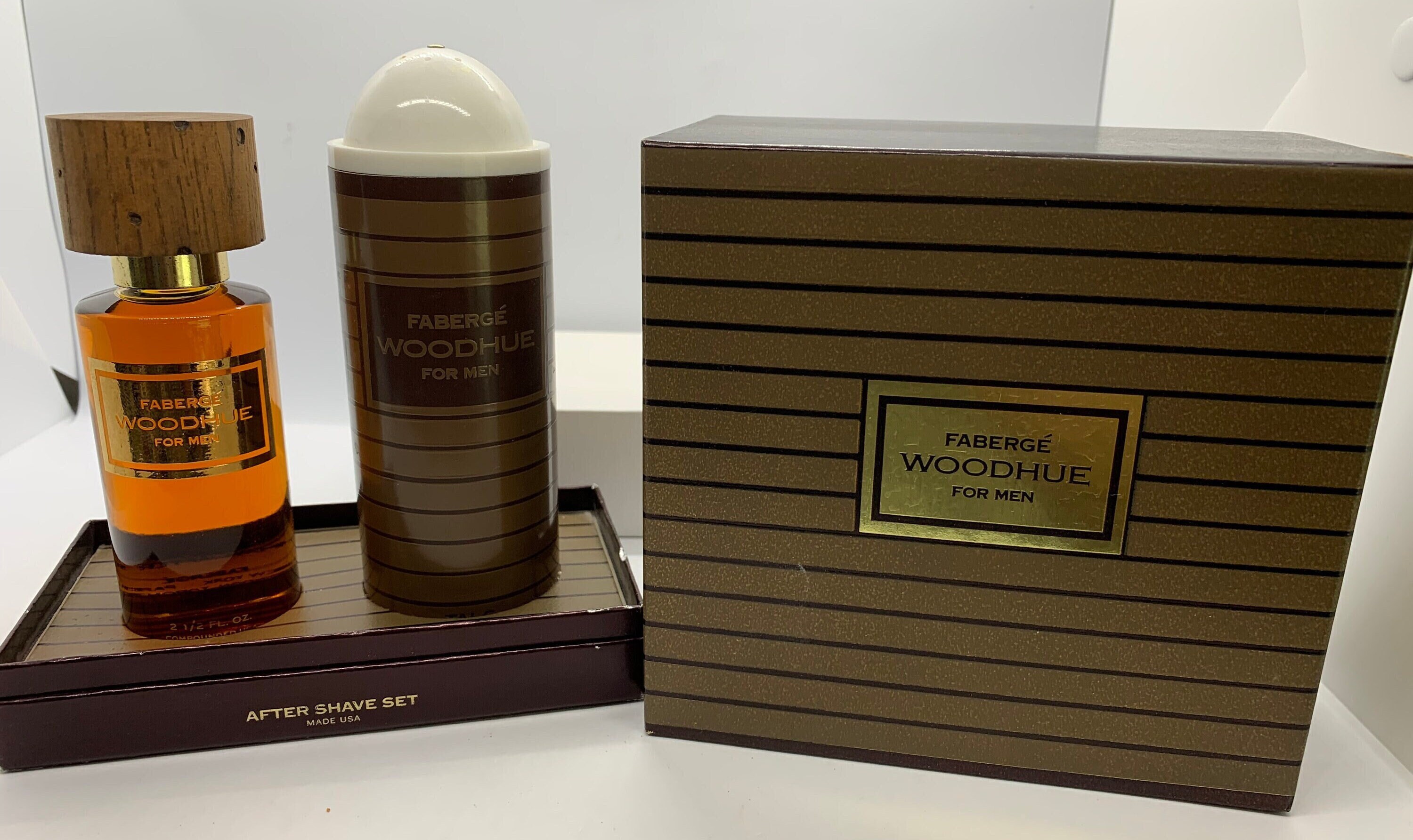 香水(ユニセックス) Faberge WOODHUE New-faberge Woodhue for Men Cologne After Shave 2.5oz & Talc in