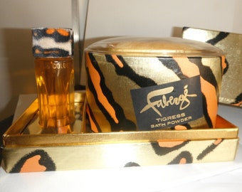 Faberge Tigress Bath Set for Women 1oz Cologne and 5oz Bath Powder