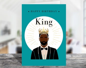 Afro Caribbean King Birthday Card - Card For Him