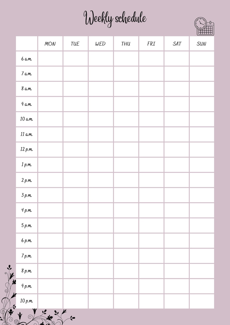 Digital Calendar 2023 Weekly Schedule Weekly Planner - Etsy
