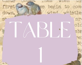 Vintage Table Numbers