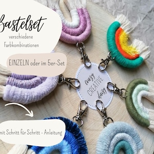 Bastel-Set Makramee Regenbogen - Anhänger für Schulranzen/ Bastelset Geburtstag / Bastelset Anhänger/ crazyCREATIVEdaisy