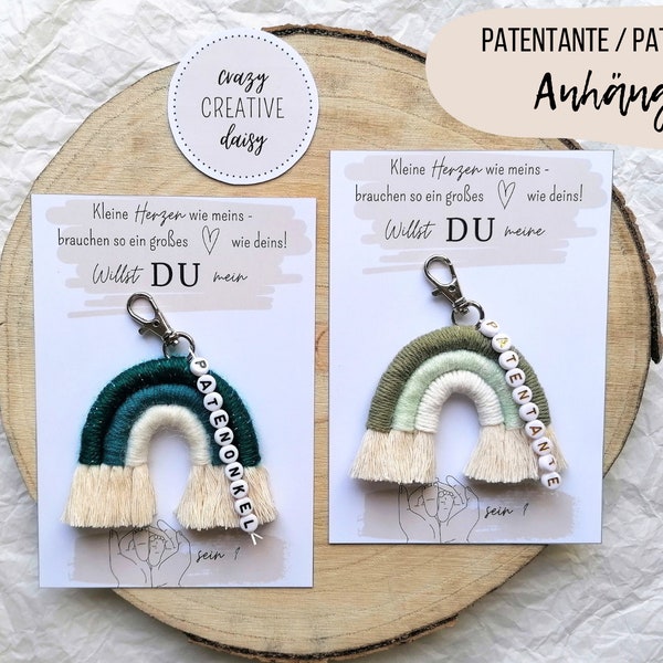 Patentante, Patenonkel Geschenk / Taufpatin, Taufpate / Anhänger / crazyCREATIVEdaisy