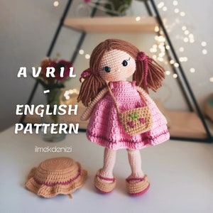 Avril Doll - English Pattern PDF , doll pattern, amigurumi, dijital pattern, crochet pattern