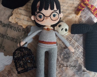 Crochet Wizard Boy and Owl Amigurumi Pattern (PDF)
