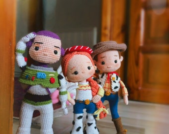 Crochet Dolls Pattern: Cool Sheriff, Cute Cowgirl, Alien Astronaut (PDF Digital File)