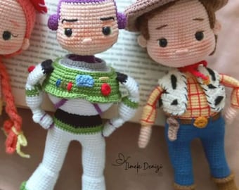 Crochet Alien Astronaut and Sheriff Pattern: Amigurumi Toy Dolls (PDF)