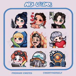 Apex Legends Cute Chibi Premade P2U emotes for Discord Twitch