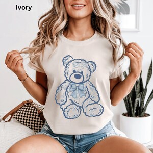T-shirt ours en peluche Chemise ours en peluche à col rond Ours en peluche sur t-shirt Haut ours en peluche T-shirt graphique ours en peluche Ours en peluche Vêtements coquette
