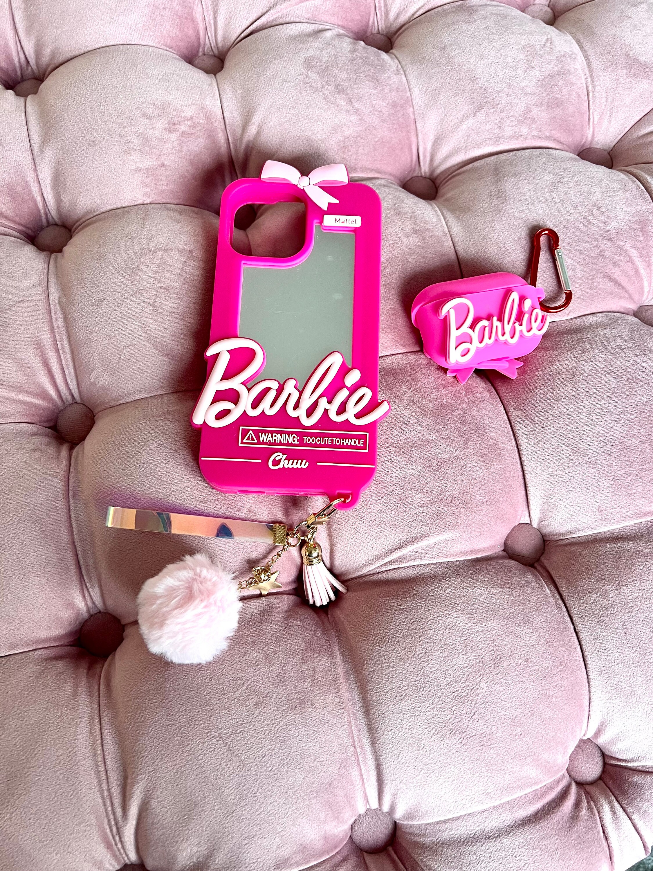 Kawaii Barbie iPhones Case Cover with Mirror and Pendant - Kuru Store