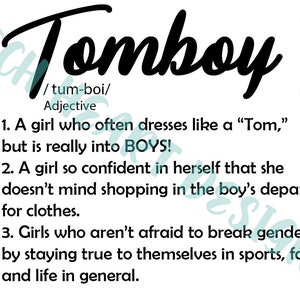 Tomboy Definition Shirt Design for Girls svg pdf png eps