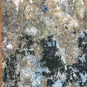 Kalaty Rug Hand-Knotted Wool and Viscose ONE OF A KIND 548668 6 X 9 Handmade Indoor Area Rug