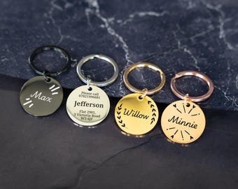 Customisable Stainless Steel Dog Name Tag, Cat Name Tag