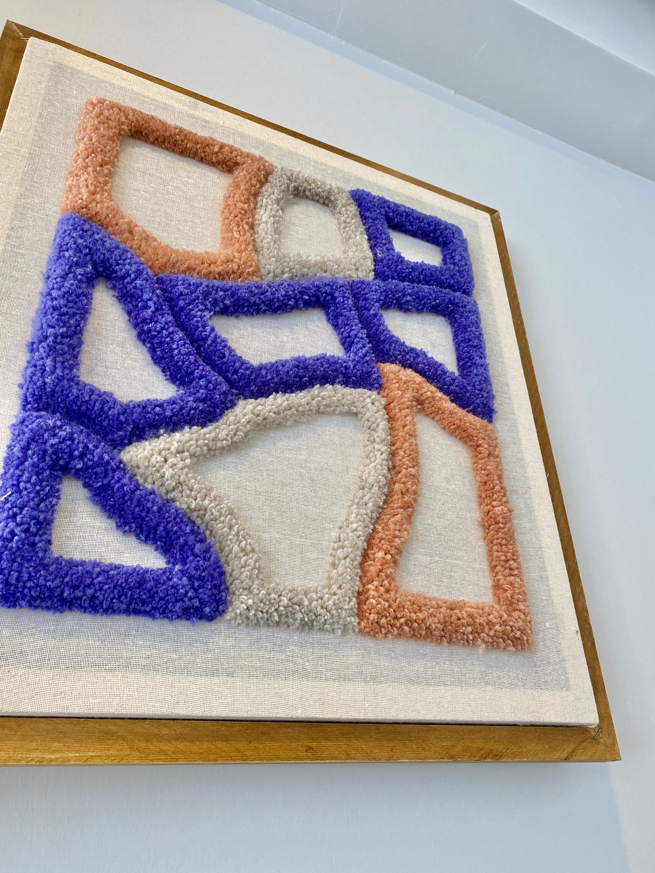 Modern Textile Wall Art Decor / Handmade Home Wall Decor /tufted Wall ... - Custom Textile Wall Decor