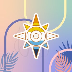 Digimon Crest of Courage - Aroace Pride | Have the Courage to Be Yourself | Pride Flag | LGBTQ+ | Queer | Bumper Stickers