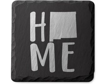 New Mexico Slate Coasters 4x4 Laser Engraved Stone Drink Coasters New Mexico Home Décor Land of Enchantment Established 1912 Gift