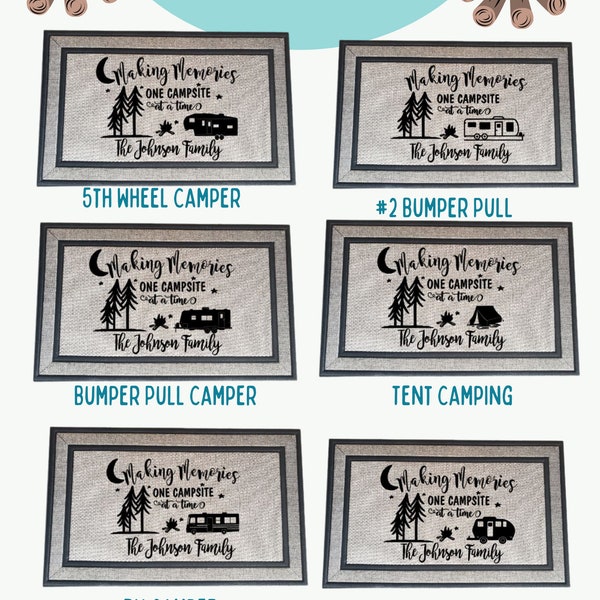 Making Memories One Campsite at a Time Personalized Doormat - Premium Quality - Custom Design