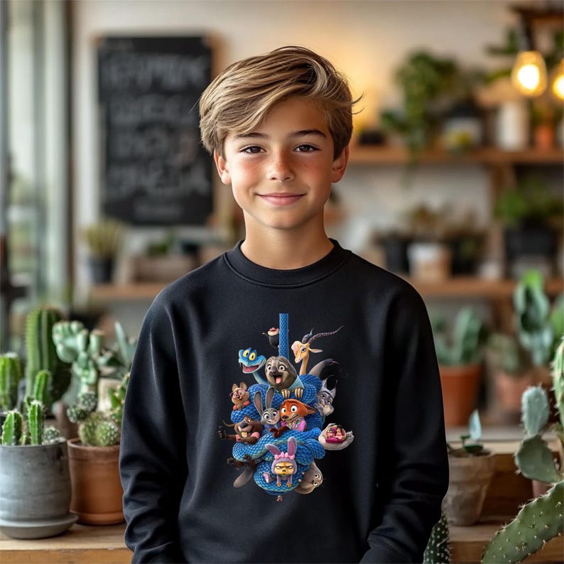 Disney Zootopia 2 Sweatshirt, Zootopia Characters Kids Sweatshirt, Zootopia Youth Sweatshirt, Zootopia Shirt, Zootropolis 2 Kids Sweatshirt image 2