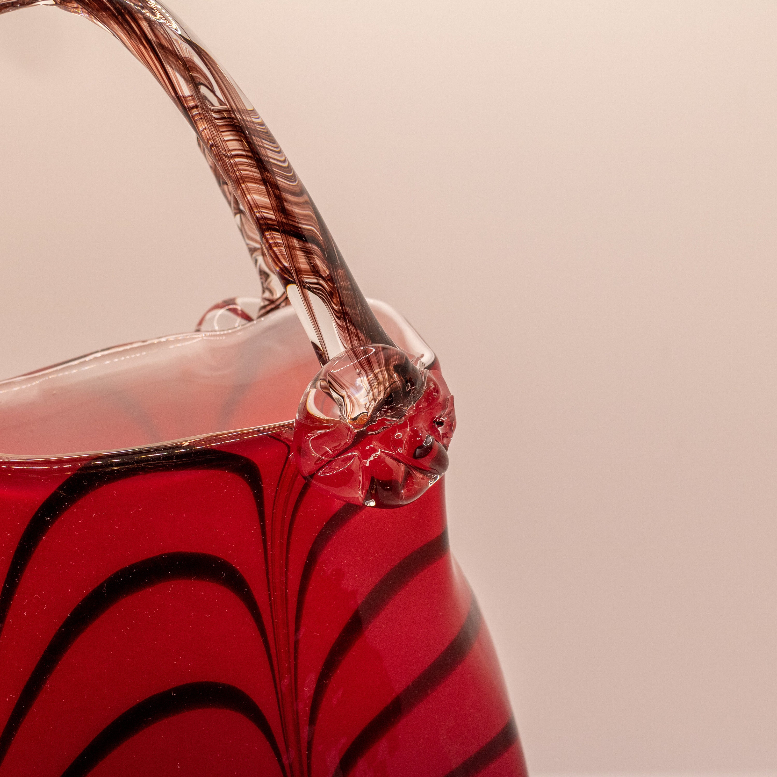 Art Glass Purse Vase Hand Blown Murano Handbag Etsy