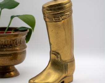 Sujetapapeles con forma de bota de montar de vaquero de latón vintage