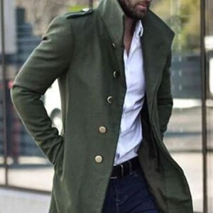 Mens green wool overcoat new arrivals
