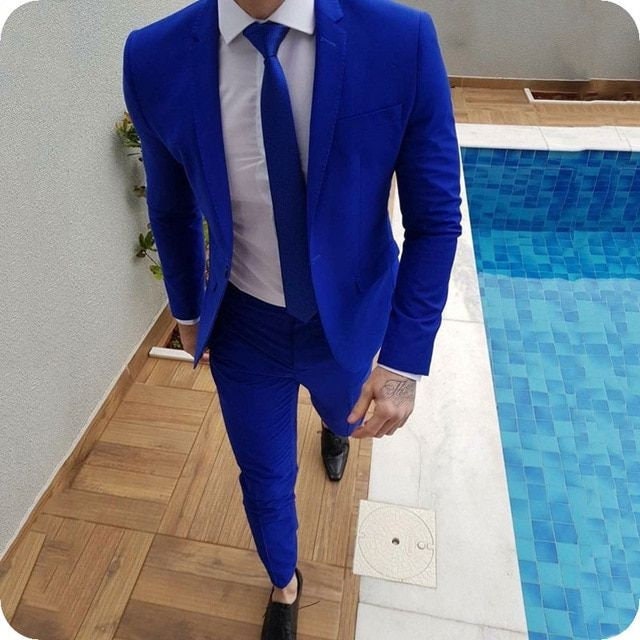 Men 2 Piece Suit Royal Blue, Prom Suit, Slim Fit Suit,trench Coat,party  Wear,dinner Coat, Stylish Coat, Elegant Coat, Bespoke for Men. 