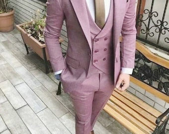 Men Suit 3 Piece Light Pink Designer Formal Fashion Wedding Groom Party Wear Dinner Suit, Party Wear,Dinner Coat, Stylish Coat, Elegant Coat