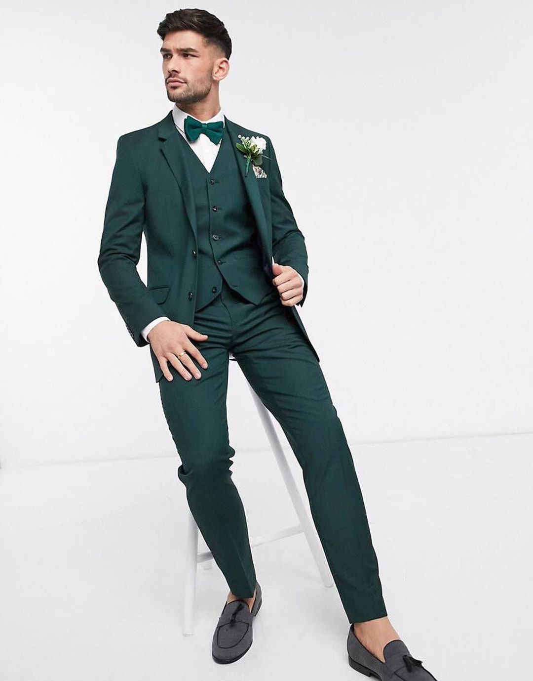 Men Suit 3 Piece Green Suits for Men Slim Fit Suits One - Etsy