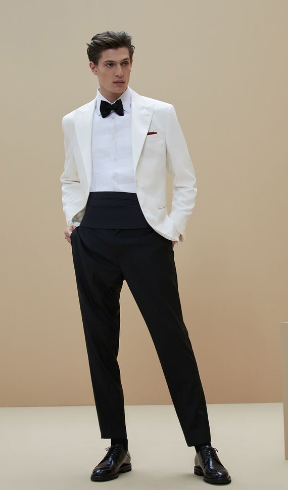 Ardean Black Slim Fit Notch Lapel 2 Piece Pinstripe Suit – BRABION