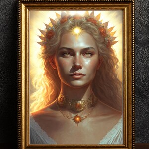 Sól, Norse sun goddess, Sol art print, norse mythology, norse pagan art, digital donwload
