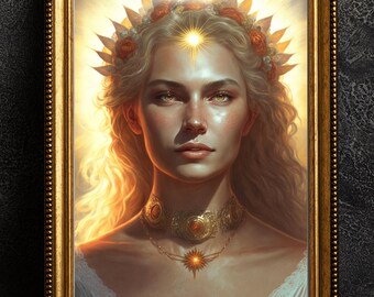 Sól, Norse sun goddess, Sol art print, norse mythology, norse pagan art, digital donwload