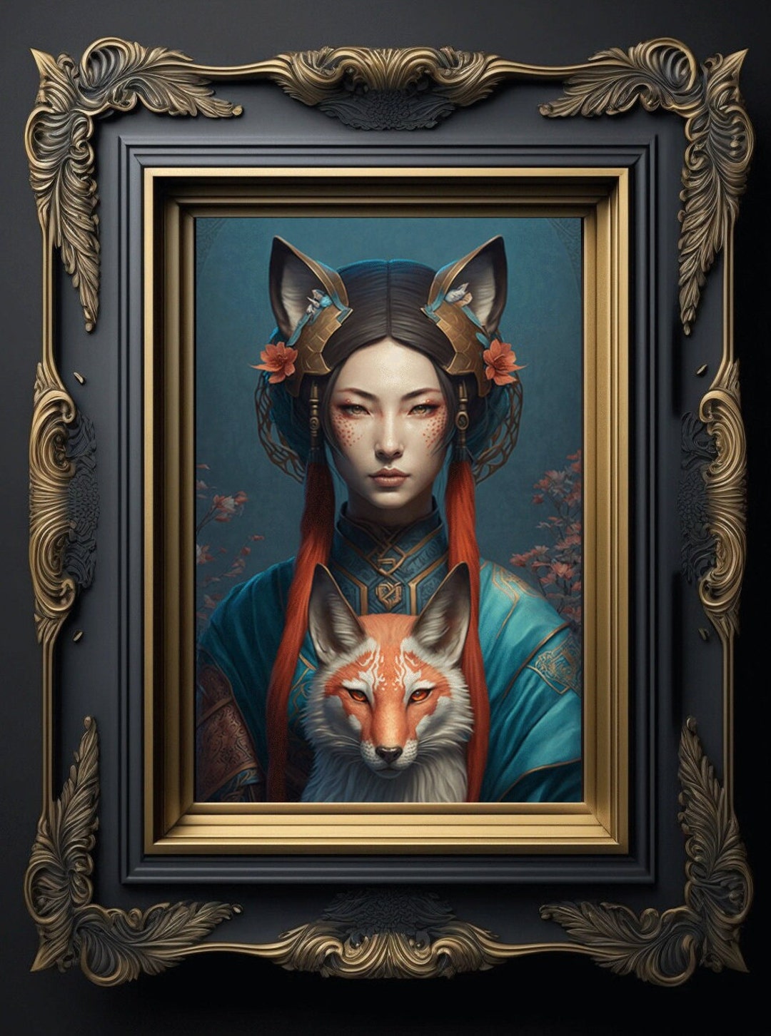 Inari Okami Shinto Japanese Goddess of Rice and Foxes Wall