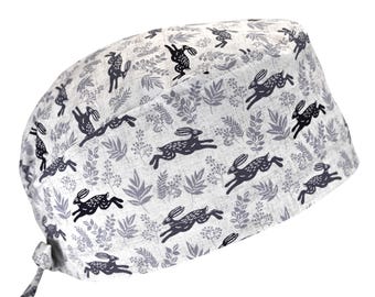 Spring Bunnies, Men's Cotton Scrub Cap with Tie Back, Optional Sweatband