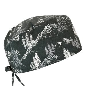 Aspen Mountains, groenachtig houtskool, katoenen badmuts voor heren met gestrikte achterkant, optionele zweetband