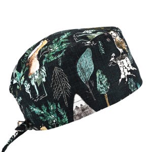Wild Forest by Banyan, Men's Cotton Scrub Cap, Tie Back, Optional Sweatband