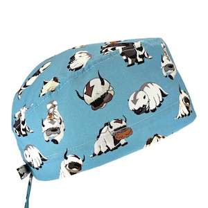 Appa Avatar, Men's Cotton Scrub Cap with Tie Back, Optional Sweatband