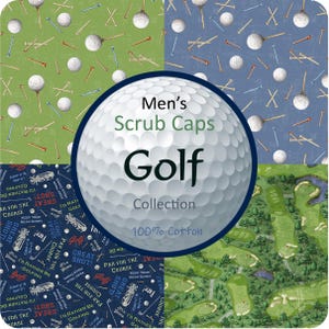 Men's Golf Scrub Cap: Cotton Breathable Surgical Hat, Optional Sweatband