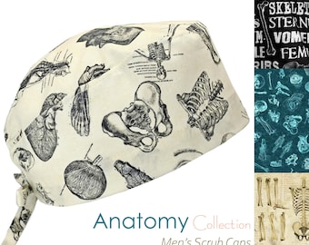 Gorro quirúrgico de algodón para hombre con lazo en la espalda y banda para el sudor opcional, para radiografía de anatomía