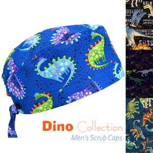 Dinosaurs Collection, herrmössa i bomull med knytband, svettband som tillval