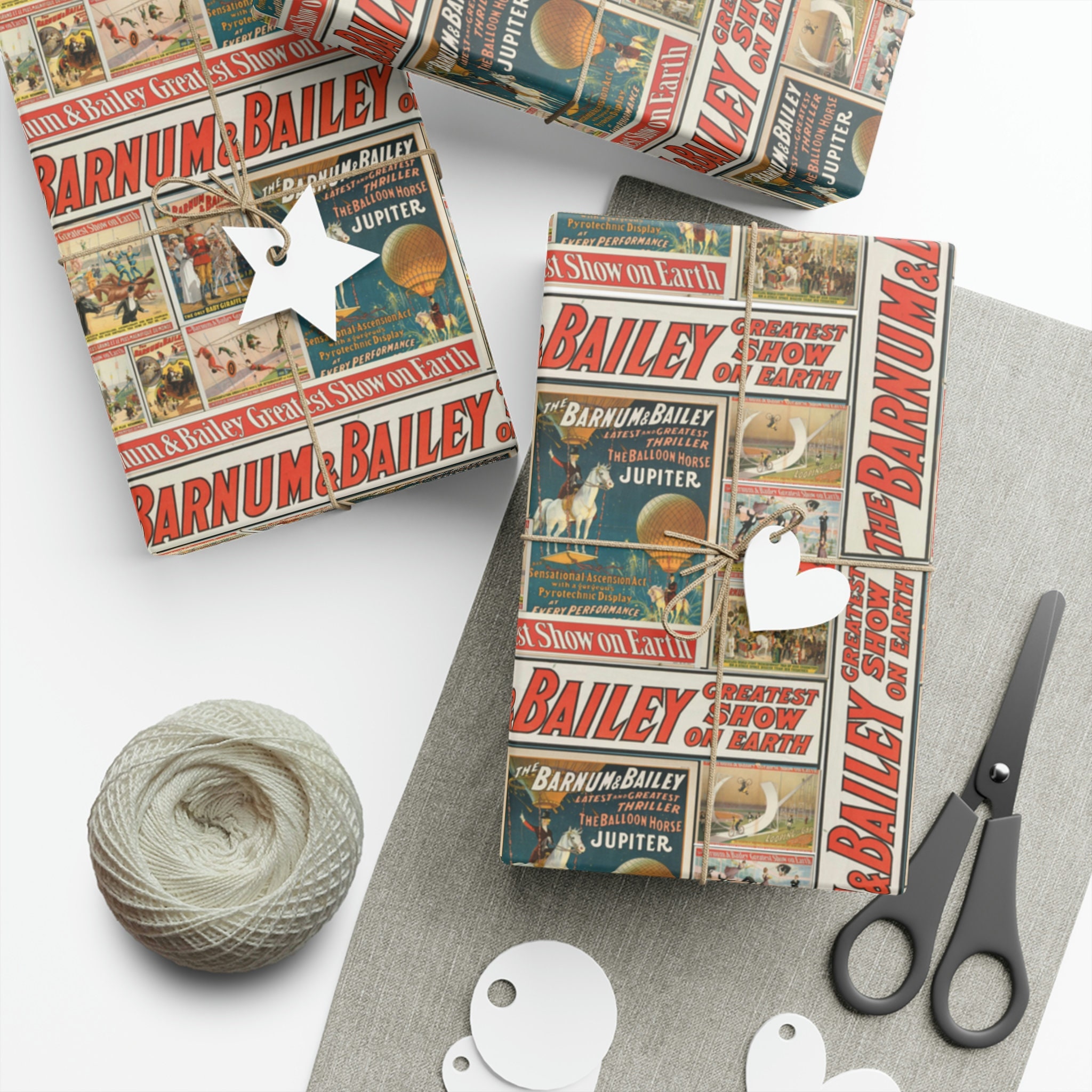 Vintage Wrapping Paper Roll / Vintage Barnum and Bailey Posters
