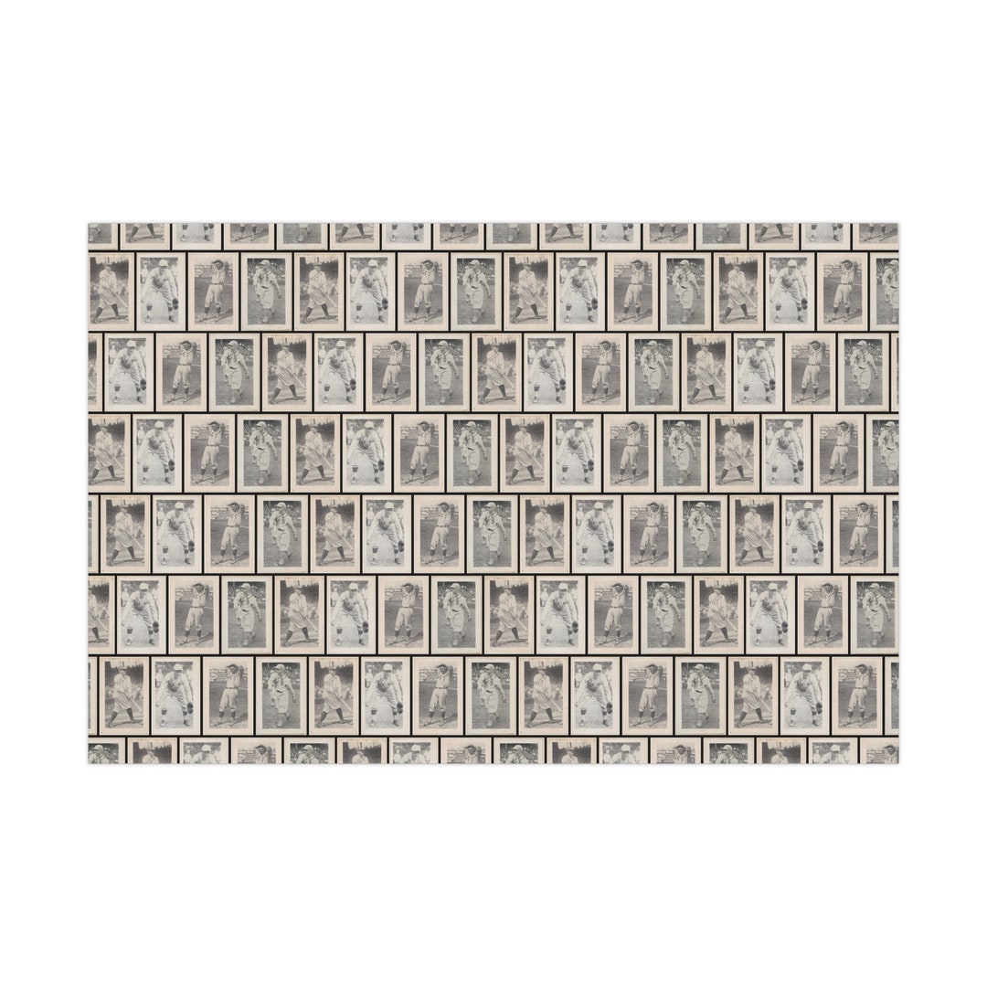 Vintage Wrapping Paper Roll / Vintage Baseball Cards / Autographed