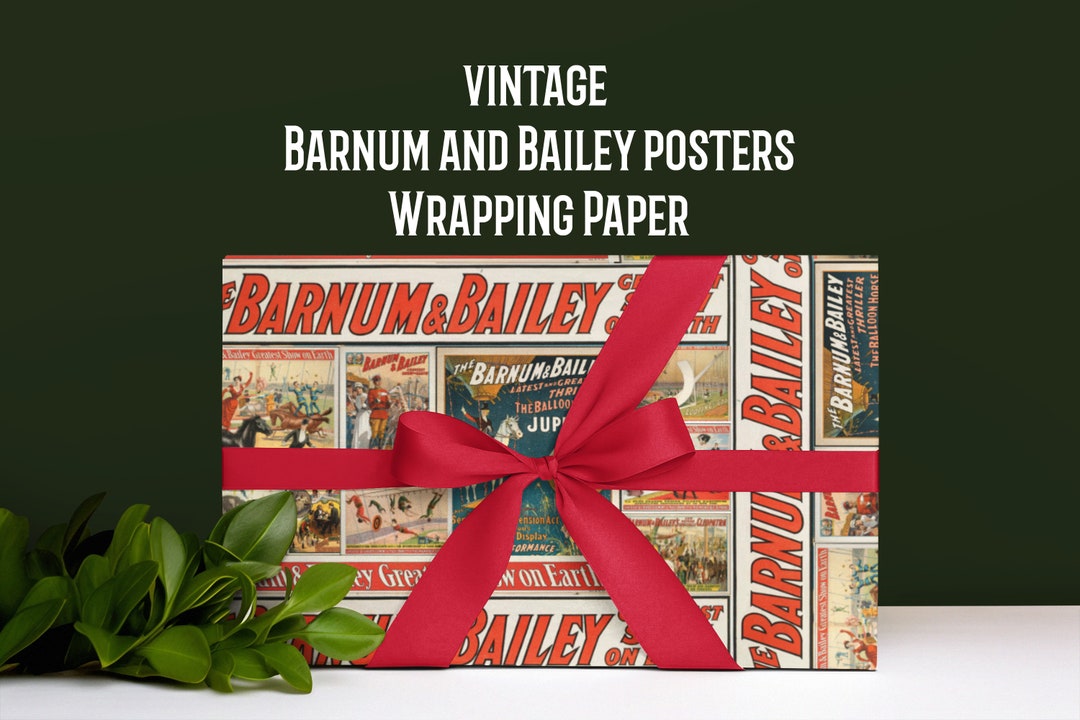 Vintage Wrapping Paper Roll / Vintage Barnum and Bailey Posters