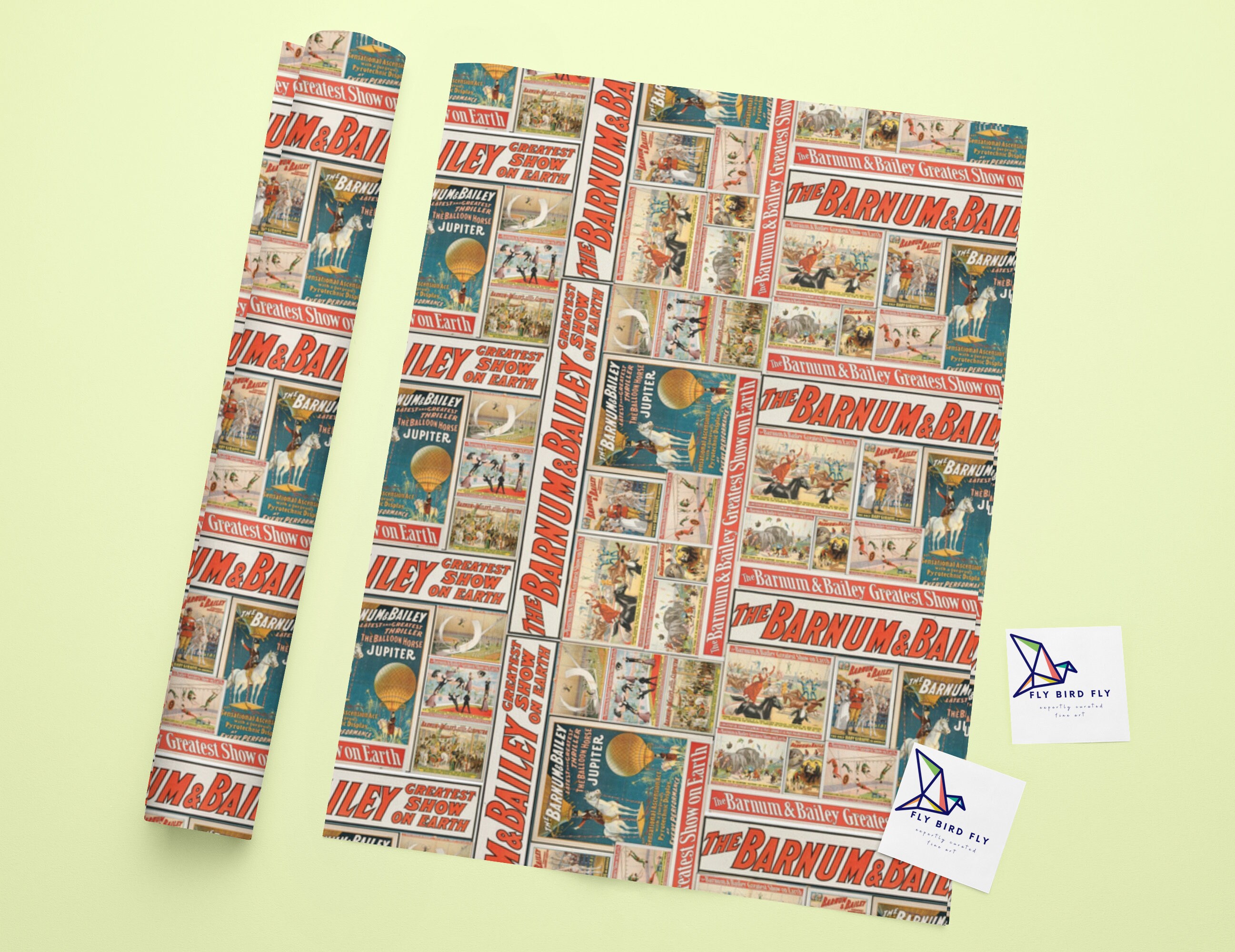 Vintage Wrapping Paper Roll / Vintage Barnum and Bailey Posters