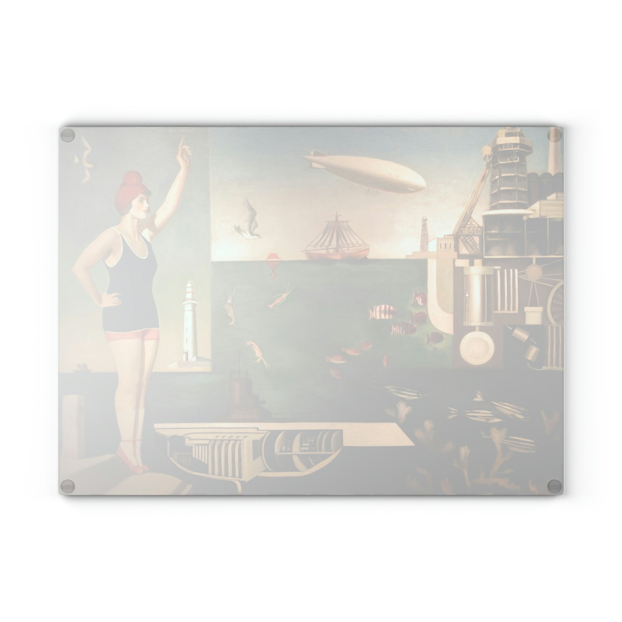 Hygienic Glass Cutting Board With Fine Art Print Harue Koga Sea Fine