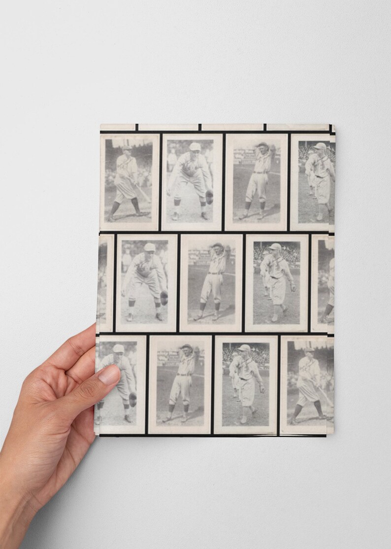 Vintage Wrapping Paper Roll / Vintage Baseball Cards / Etsy