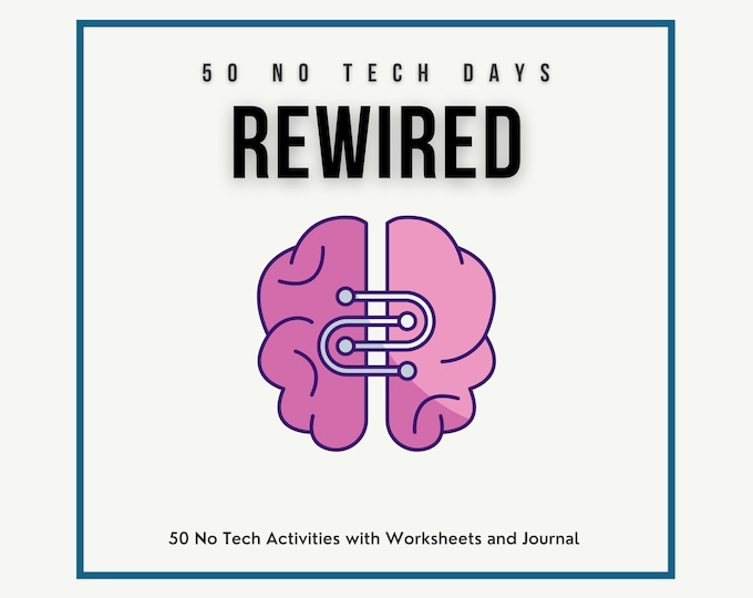 REWIRED: Digital Detox Guide | Tech-Free Living Planner & Unplugged Journal | Instant Download