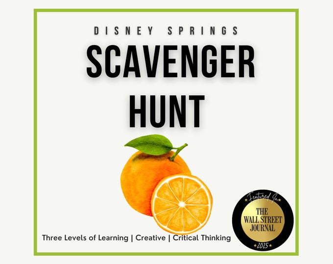 Disney Springs Scavenger Hunt Printable – Pre-K to Middle School Trifold Bundle – Educational Disney Learning Activity PDF Disney School