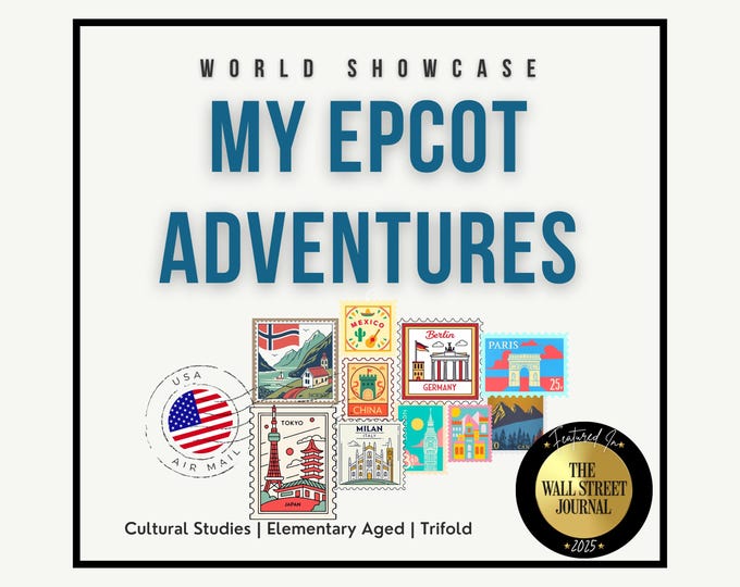 EPCOT Inspired Activity for Kids Printable EPCOT Trifold Brochure for Elementary-Aged Children Disney School Worksheets