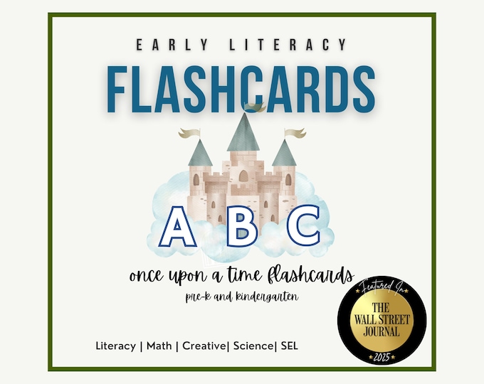 Once Upon a Time Flash Cards | Disney-Inspired Pre-K ABC Set | Castle Theme Early Literacy + Science + Creative Play | Disney School